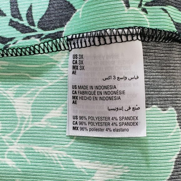 INC Green Black Rooted Roses Dress Plus Size 3X - Picture 4 of 5